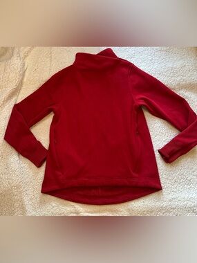 Athleta Women Cozy Karma II Twist Neck Sweatshirt Zipper Pocket Red Athleisure S